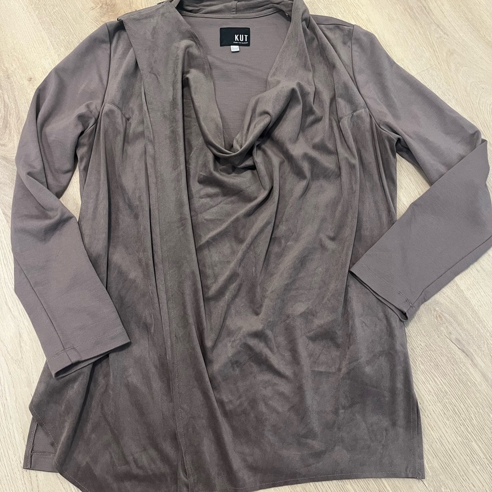 NWOT Kut from the Kloth Sansa 3-Way Wear Faux Suede Drape Jacket - Picture 5 of 7